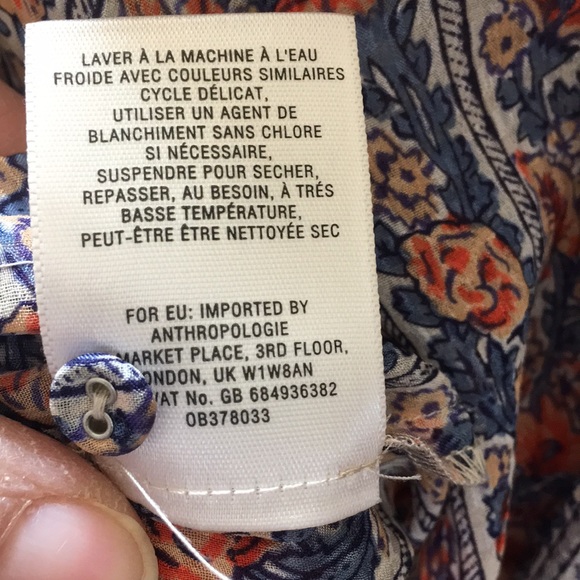 Anthropologie HD in Paris pheasant top Sz 2 - Picture 8 of 8